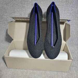 Rothy’s The Flat Black Honeycomb Rounded Toe Slip on Flat Shoes Multiple Sizes